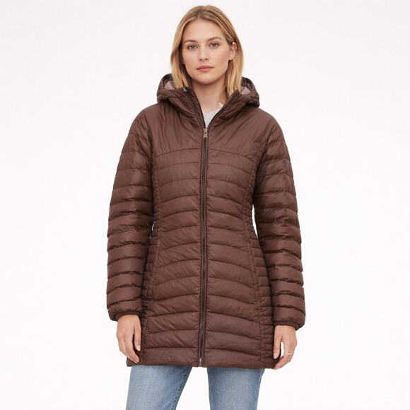 Eddie Bauer Jackets & Blazers - Eddie Bauer Astoria Down Parka Size Large Hooded Brown Long